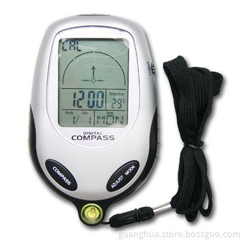 Novelty Design Digital Mini Compass with Thermometer Function, AAA x 2 Pieces Batteries
